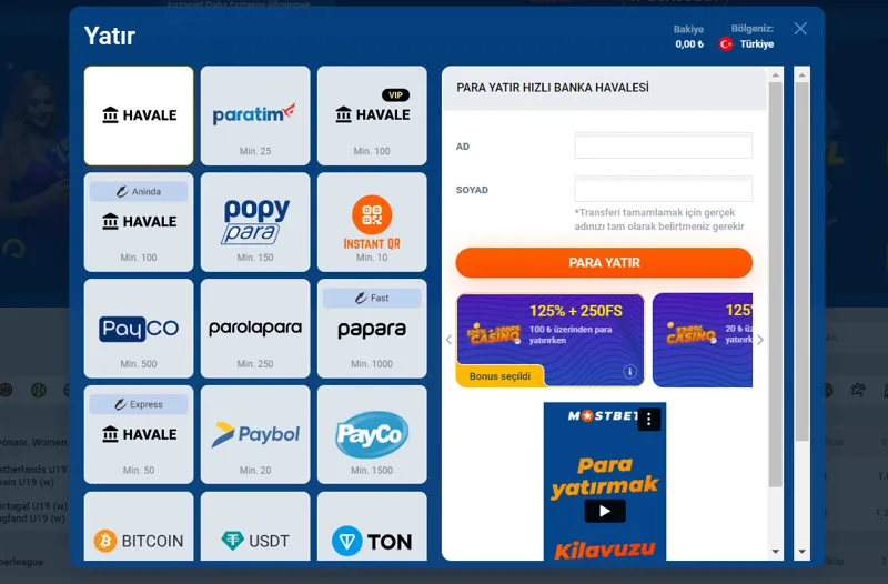 MostBet'e kaydolduktan sonra kişisel hesabınıza giriş yapın